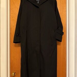 London Fog Black Trench Coat Classic Design